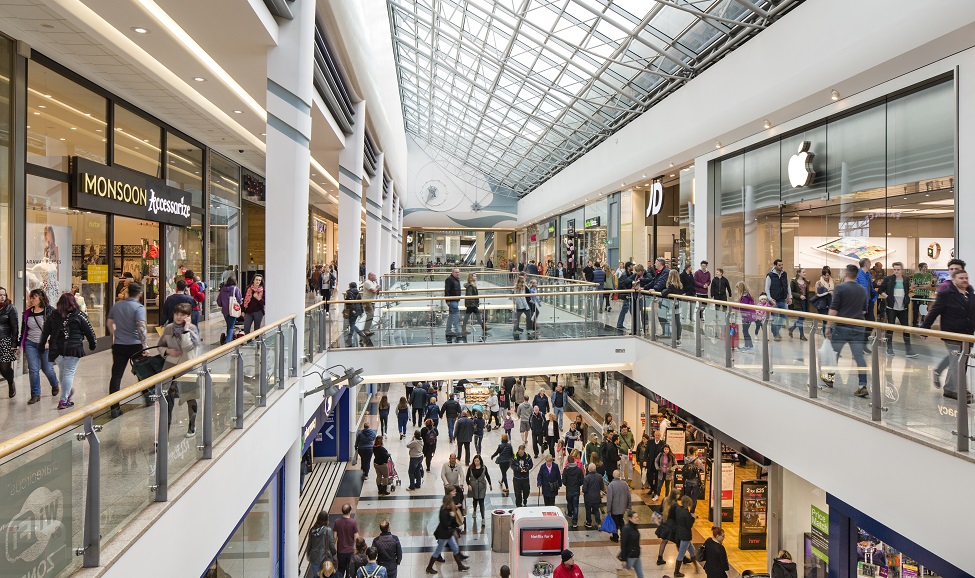 People shopping in Drake Circus Mall